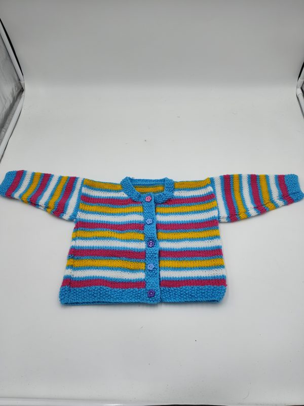 rainbow baby cardigan - Image 3