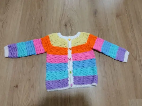 rainbow baby cardigan - Image 4