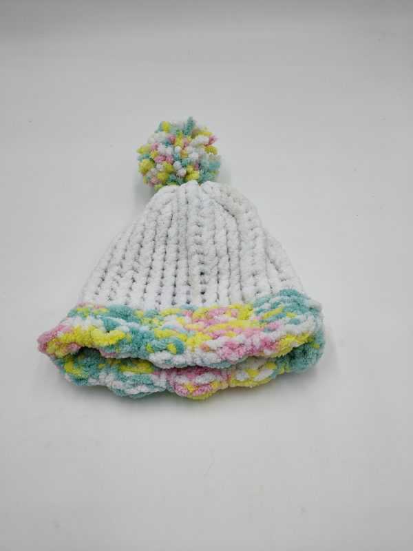 multicoloured baby hat