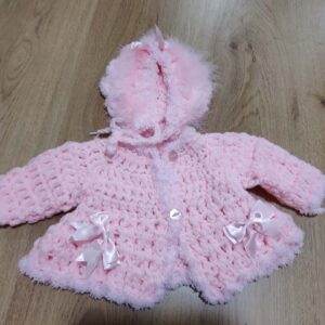 pink furry cardigan set